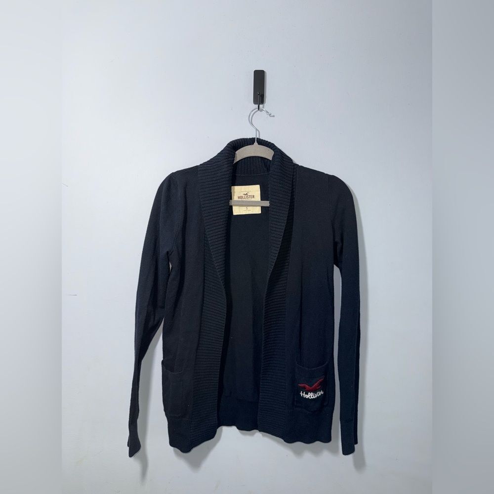 Hollister Open Front Deep Navy Cardigan preppy academia Y2K swan gilbert GUC